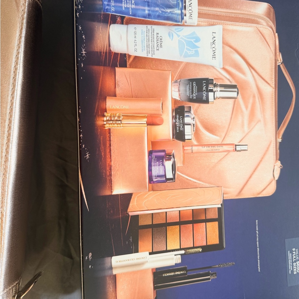 Lancome Skincare Set with Gold and Blue Accents